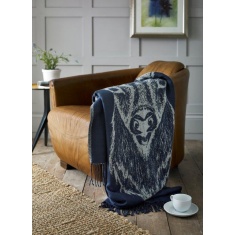 Deyongs Stags Head Acrylic Throw - Navy