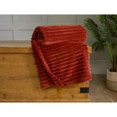 Deyongs Radley Ribbed Silky Soft Throw - Ruby