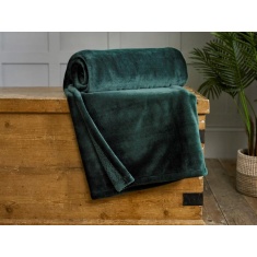 Deyongs Hudson Flannel Bonded Sherpa Throw - Forest