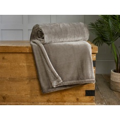 Deyongs Hudson Flannel Bonded Sherpa Throw - Fawn