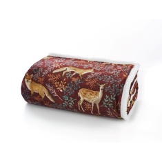 Deyongs Fox & Deer Printed Fleece Sherpa Reverse - Mulberry
