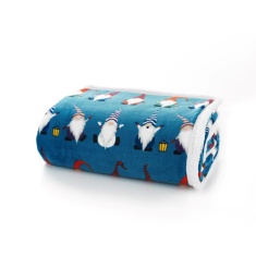 Deyongs Hey Ho Printed Fleece Sherpa Reverse - Blue