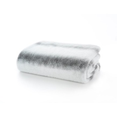 Deyongs Sherbrook Ultra Soft Striped Faux Fur Throw - Silver