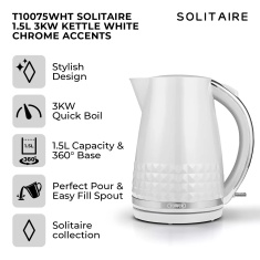 Tower T10075WHT Solitaire 3KW Kettle 1.5L - White