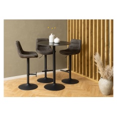 Malta Ceramic Round Bar Table - Matt Black Malta Ceramic Round Bar Table - Matt Black