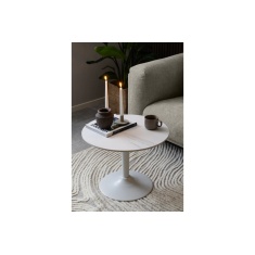 Malta Ceramic Round Coffee Table - White Malta Ceramic Round Coffee Table - White