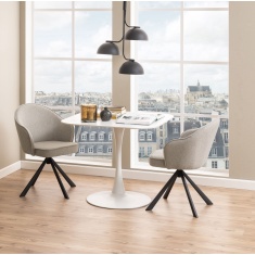 Malta 90cm Dining Table - White Ceramic Malta 90cm Dining Table - White Ceramic