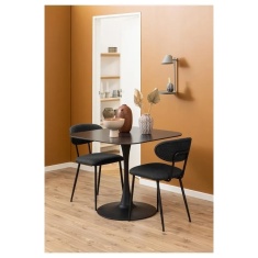 Malta Square Ceramic 90cm Dining Table - Matt Black