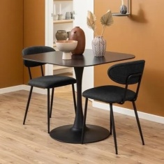 Malta Square Ceramic 90cm Dining Table - Matt Black Malta Square Ceramic 90cm Dining Table - Matt Black