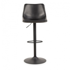 Oregon Height Adjustable Faux Leather Swivel Bar Stool - Vintage Black