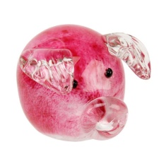 Objets d'art Glass Figurine - Little Pink Piggy Objets d'art Glass Figurine - Little Pink Piggy