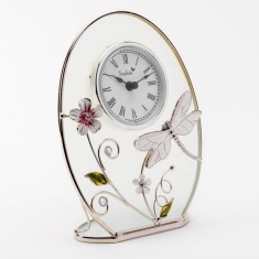Sophia Glass Dragonfly Mantle Clock