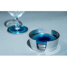 Tilnar Art Brushed Aqua Coasters - Set of 6