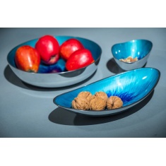 Tilnar Art Brushed Aqua Fruit Bowl