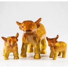 Tilnar Art Brushed Gold Highland Cow - XL