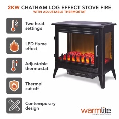 Warmlite Wl46036 2KW Chatham Log Effect Stove