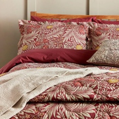 Morris & Co Larkspur Crimson Duvet Cover Set