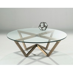 Angle Circular Glass Coffee Table