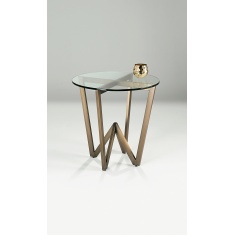 Angle Circular Glass Side Table