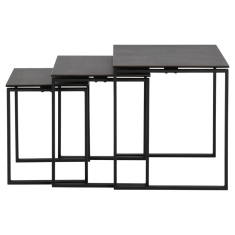 Katrine Ceramic Nest Of Tables - Black