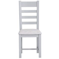 Easton Ladder Back Dining Chair With Fabric Seat - Grey