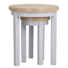 Easton Round Nest of 2 Tables - Grey