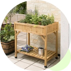 VegTrug Herb Garden Raised Planter - Natural Wood