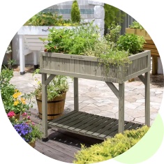 VegTrug Herb Garden Raised Planter - Grey Wash Wood