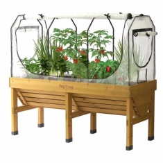 VegTrug Medium Classic Raised Planter, Greenhouse Frame & Multi-Cover Set