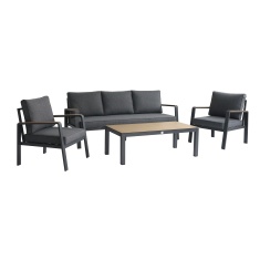 W Garden Living Fiji 4 Piece Garden Lounge Set - Charcoal