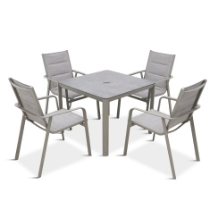 LG Outdoor Capri 4 Seat Dining Set with 2.5m Parasol