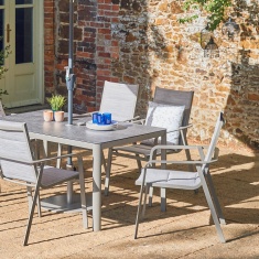 LG Outdoor Capri 6 Seat Dining Set with 3.0m Parasol