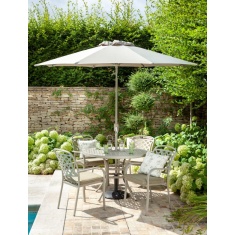 Hartman Berkeley 4 Seater Round Dining Set & Parasol - Maize