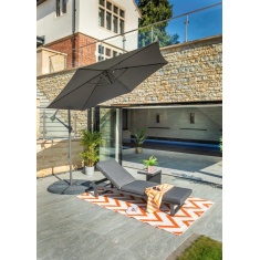Hartman Mediterranean 2.5m Square Cantilever & Cover - Grey