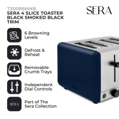 Tower Sera T20086MNB 4 Slice Toaster - Midnight Blue