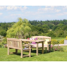 Zest Garden Emily Wooden Table & 2 Bench Set