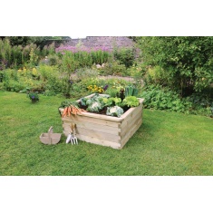 Zest Garden Wooden Square Sleeper Raised Bed