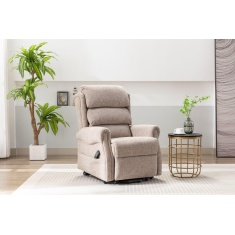 Luxor Dual Motor Riser Recliner Chair in Oat Fabric