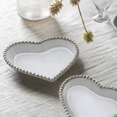 Beaded Heart Plates Set of 3