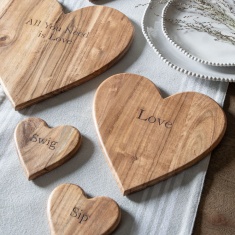 Emotive Heart Small Chopping Board - Natural