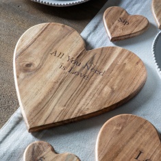 Emotive Heart Large Chopping Board - Natural