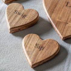 Emotive Heart Coasters Set of 4 - Natural