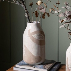 Goya Vase Large Reactive - White/Brown