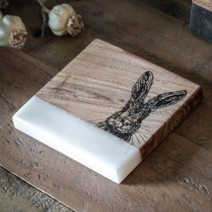 Hare Coasters Set of 4 - White Marble
