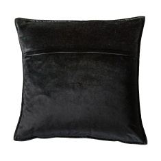Meto Velvet Oxford Filled Cushion - Black
