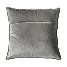 Meto Velvet Oxford Filled Cushion - Silver