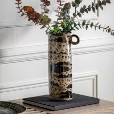 Monzoro Stoneware Vase With Handle - Natural