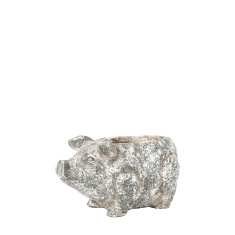 Pig Cement Planter Small - Antique White