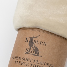 Rolled Flannel Fleece Throw 140x180cm - Oatmeal