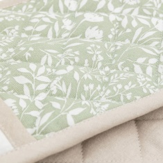 Sage Floral Double Oven Glove